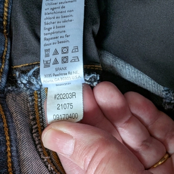 Spanx Jeans Distressed Elastic Waist Womens M Ankle Skinny Stretch High Rise - Picture 10 of 13